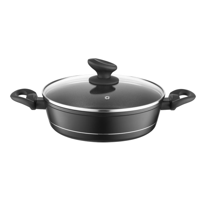 FLORINA Aluminium Topf (2,3 l) 24 cm I Kochtopf DELUX mit Glasdeckel I Messbecher &amp; Antikratz-Beschi