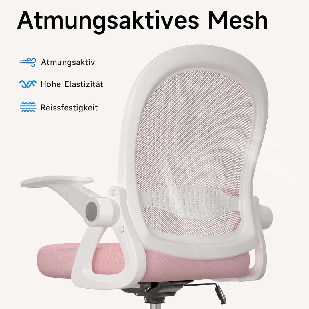 Naspaluro Bürostuhl mit Fussstützenring, Ergonomischer Schreibtischstuhl mit Atmungsaktiv Netzbespan