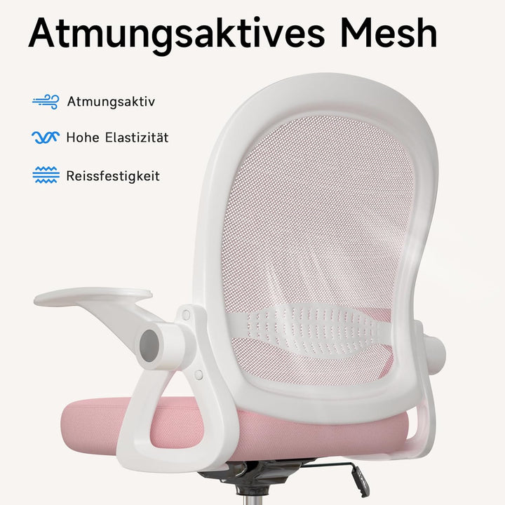 Naspaluro Bürostuhl mit Fussstützenring, Ergonomischer Schreibtischstuhl mit Atmungsaktiv Netzbespan