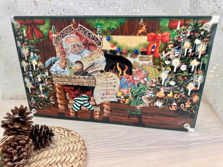 Adventskalender Weihnachtskalender mit Mini-Glasfiguren 4 cm Baumschmuck mundgeblasen und handdekori