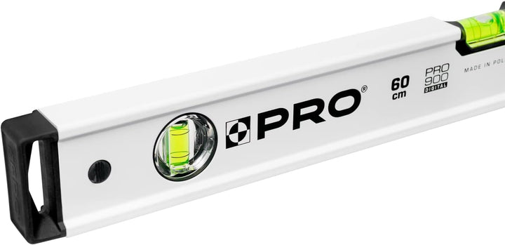 PRO900 Digitale Wasserwaage 60cm mit 2 LCD Displays und Abdeckung - Elektronische Wasserwaage mit Me