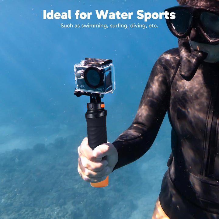 AKASO EK7000 Action Cam mit Schwimmender Handgriff und Tasche, 4K30FPS 20MP WiFi Unterwasserkamera E
