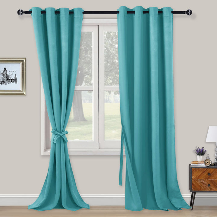 XWZO Blickdichte Vorhänge Verdunklungsvorhänge mit Ösen 2 Stücke Gardienen mit Raffhalter Lichtundur