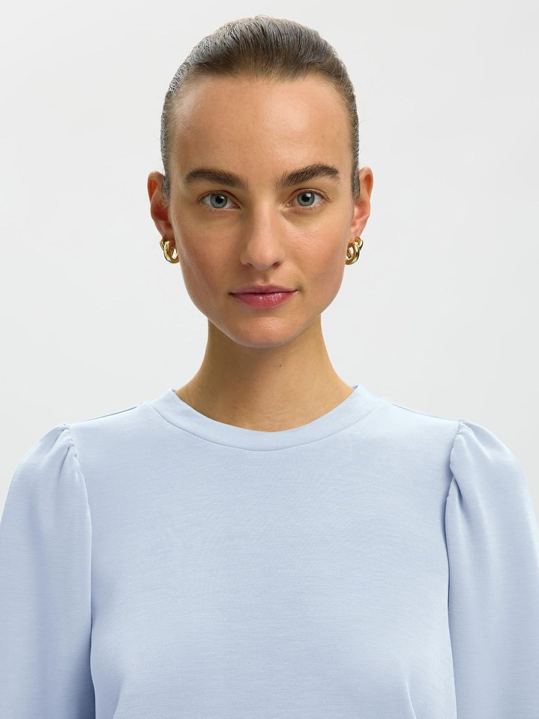 SELECTED FEMME Female Sweatshirt Puffärmel XS Cashmere Blue, XS Cashmere Blue