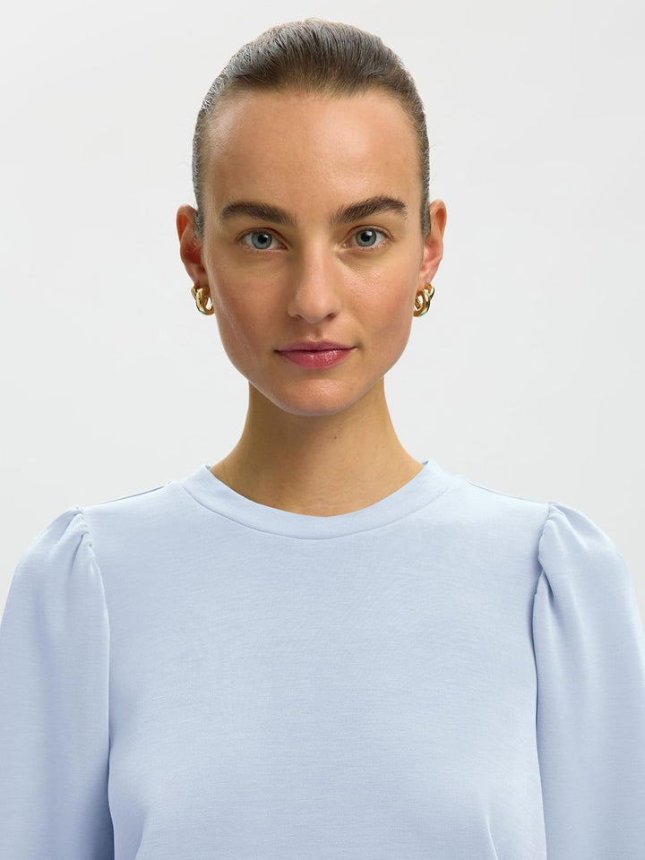 SELECTED FEMME Female Sweatshirt Puffärmel XS Cashmere Blue, XS Cashmere Blue