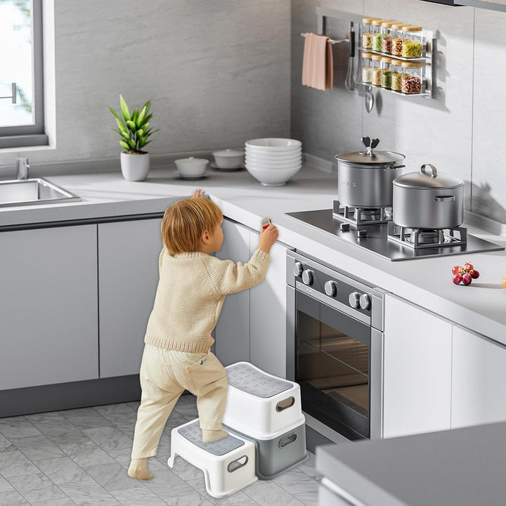 UCAMP Tritthocker für Kinder 2 Stufen - Robuster Hocker für Badezimmer, Waschbecken und Toilette - A
