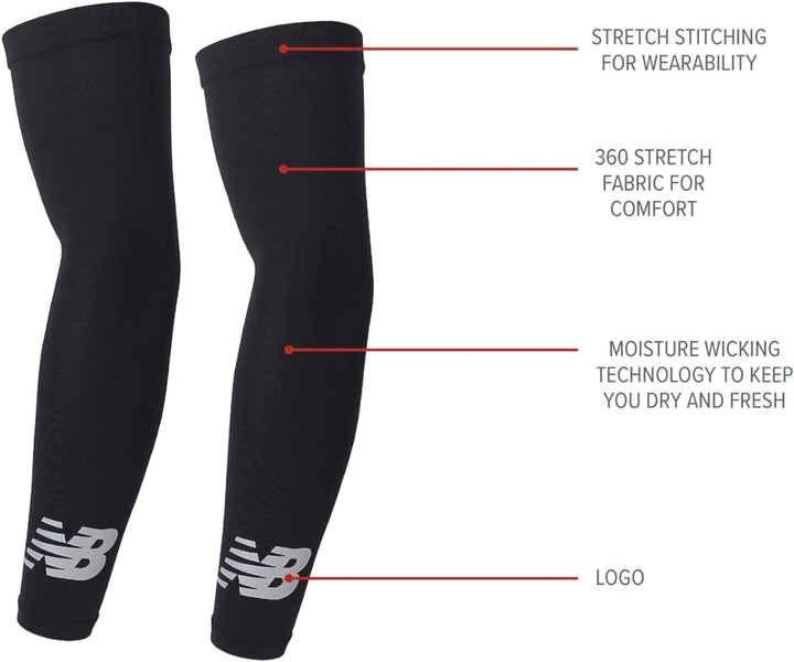 New Balance Unisex Outdoor Sport Kompression Armstulpen Armwärmer 1 Paar Wei S-M, Wei S-M