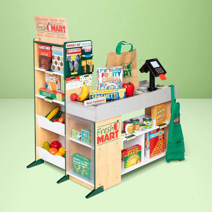 Melissa & Doug Kaufladen aus Holz | Mit Förderband, Scanner, Kartenzahlung und Soundeffekten | Für K