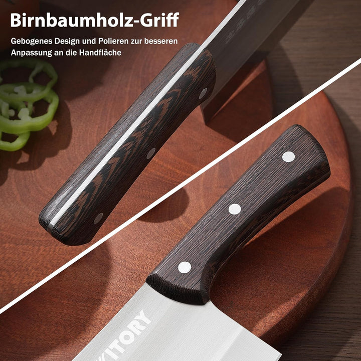 Kitory Hackmesser 18cm, Fleichmesser Extrem Scharf Chinesisches Küchenmesser, Metzgermesser mit Hoch