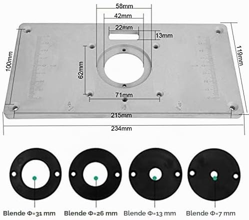 Router Tabelle einfügen Platte, Aluminium Router Tabelle Insert Plate Fräsplatte Router Tischeinsatz