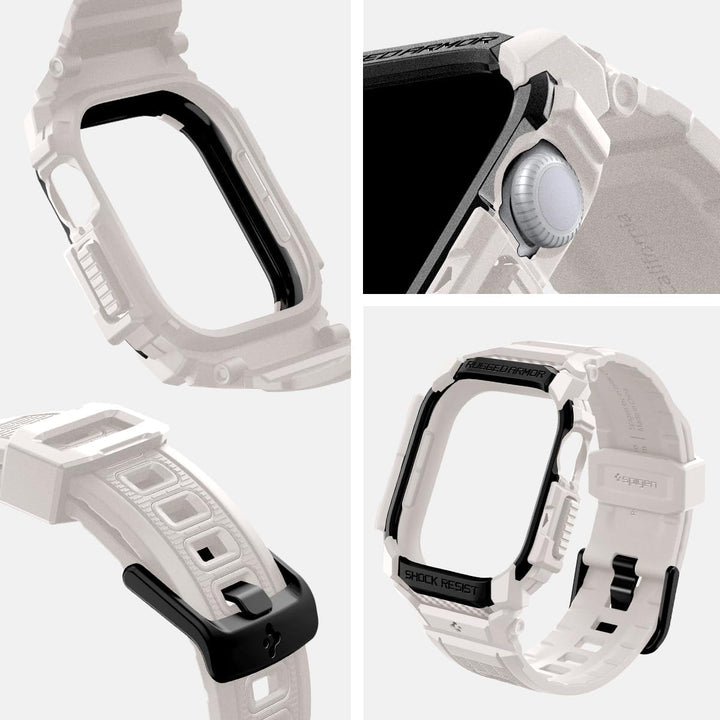Spigen Rugged Armor Pro Hülle mit Armband Kompatibel mit Apple Watch 11/10 42mm (2025/2024) Dünenbei