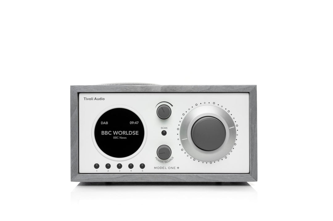 Tivoli Audio Model One+ FM/DAB+ Radio mit Bluetooth und Fernbedienung (Grau / Weiss) Grau/weiss, Gra