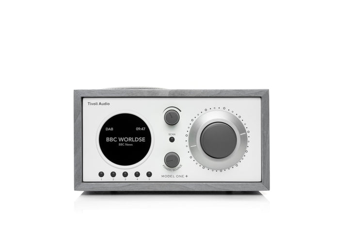 Tivoli Audio Model One+ FM/DAB+ Radio mit Bluetooth und Fernbedienung (Grau / Weiss) Grau/weiss, Gra
