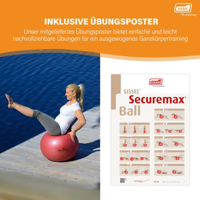 Sissel SECUREMAX Gymnastikball | Belastung bis 500 kg | 100% PVC & recyclebar | Für Fitness & Therap