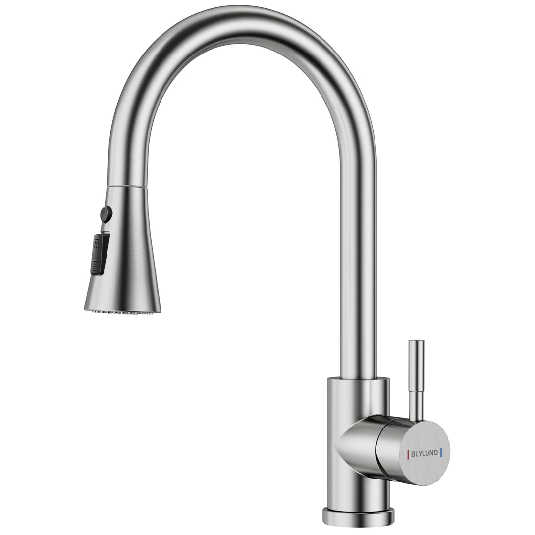 BLYLUND Gebürstetes Nickel Küchenarmaturen mit Brause Ausziehbar 3 Modi, Edelstahl Moderne Küchenspü
