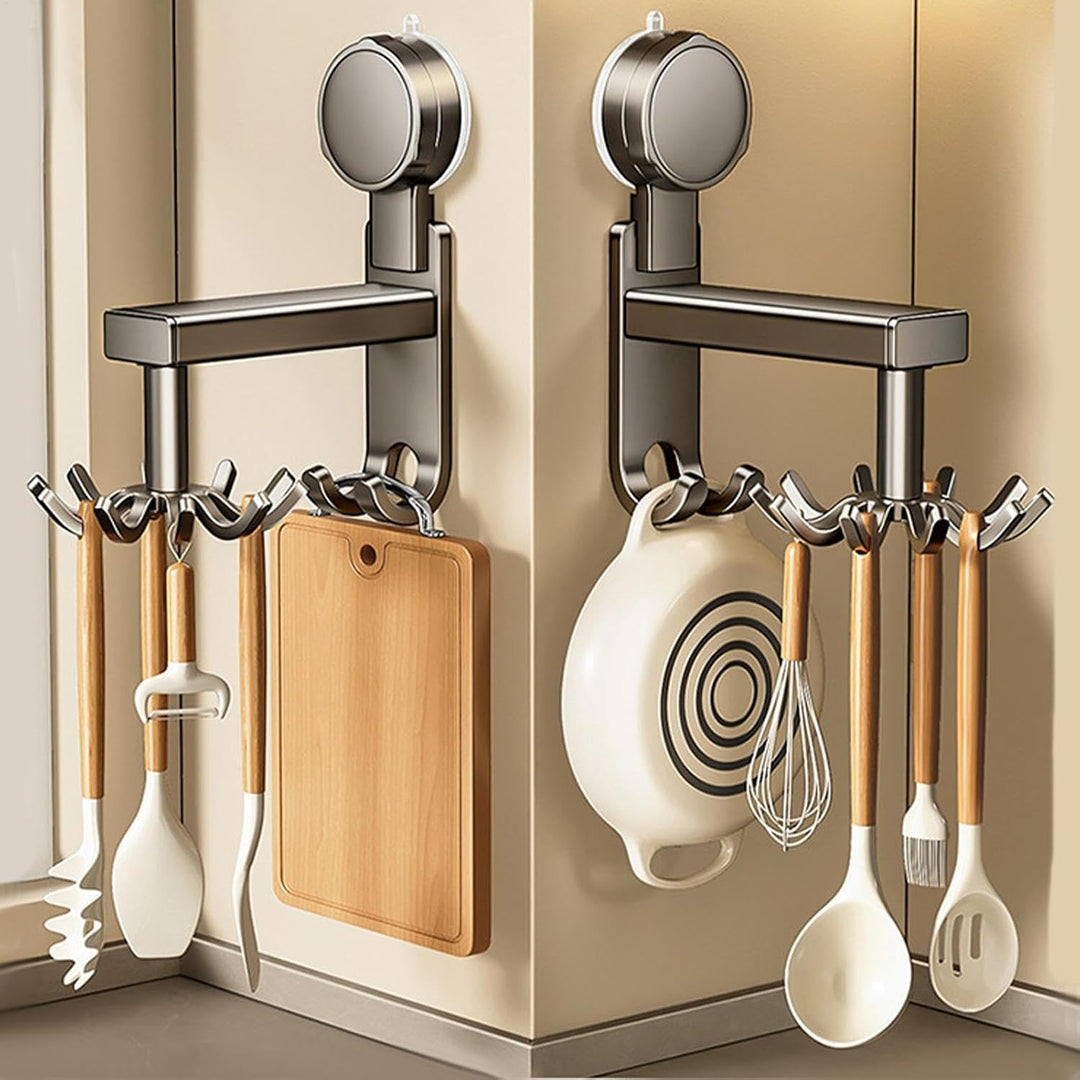 Drehbare Haken – robuster drehbarer Saugnapf-Wandhaken, platzsparender Utensilien-Organizer für Küch