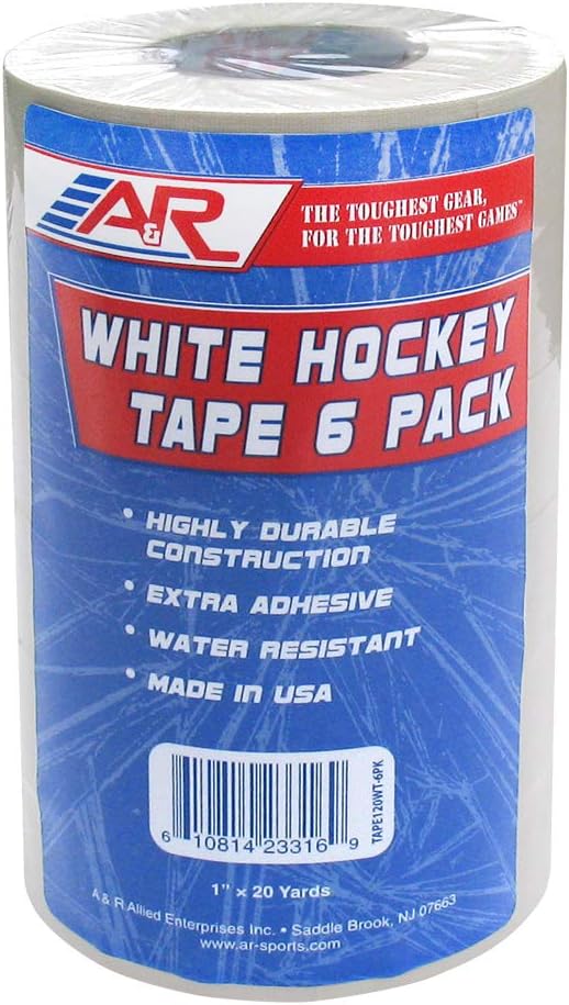 A&R Sports Hockey-Tape, schwarz, Gr 6er-Pack weiss, 6er-Pack weiss