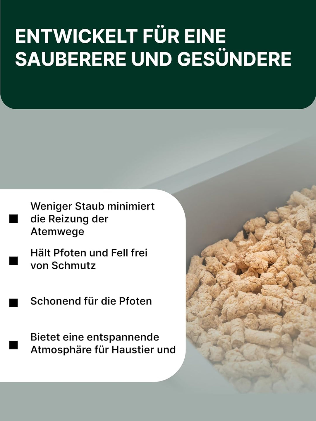 Vielschichtig Antibacterial Katzenstreu Pellets aus Weisses Zedernholz | 100% Pflanzliche Katzenstre