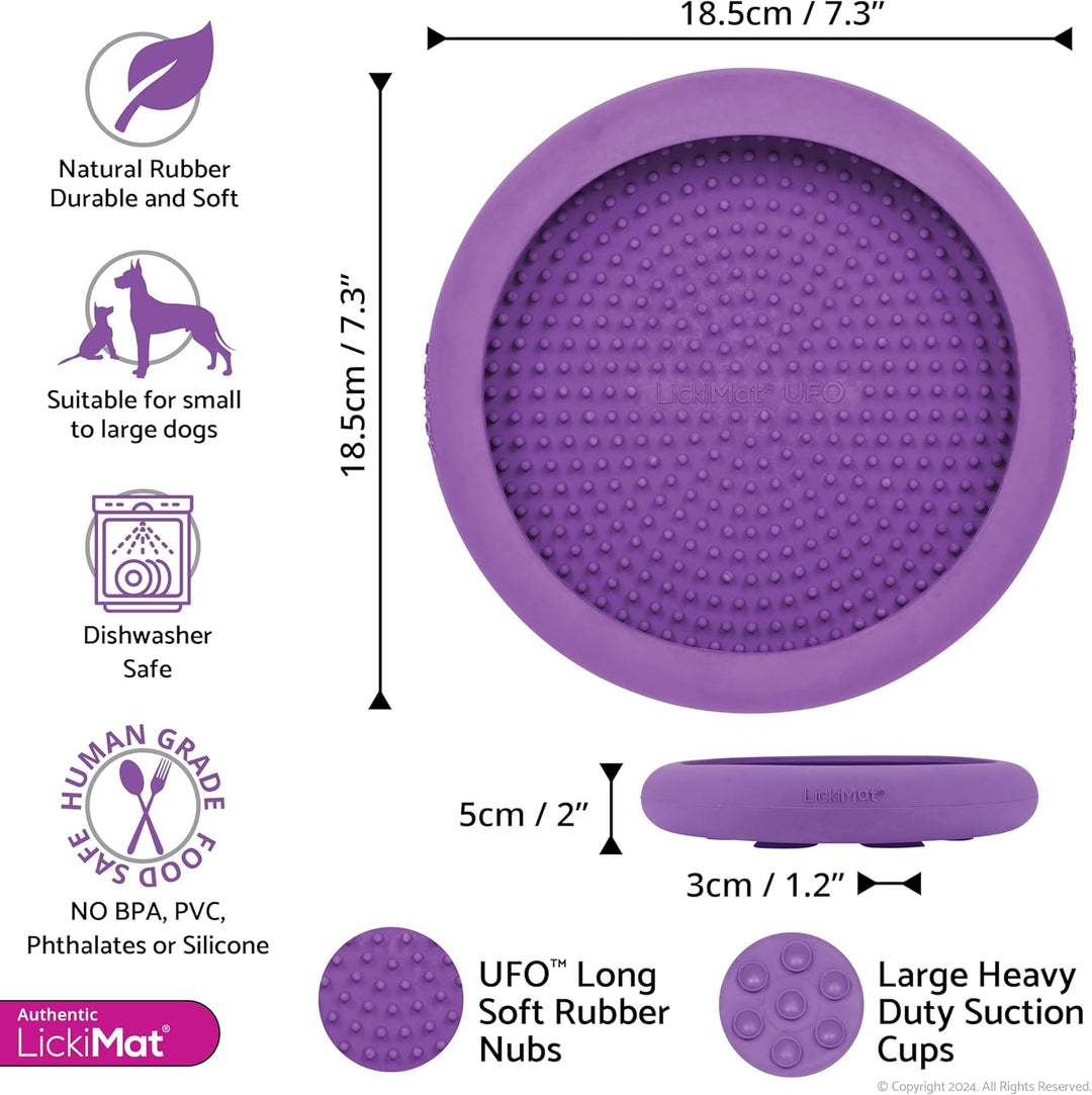 LickiMat UFO Purple – Perfekter Bad- und Dusch-Ditractor. LickiMat aus Naturkautschuk mit Schnullern