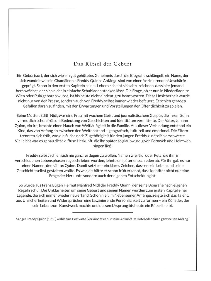 Die Biografie über Freddy Quinn: Fernweh als Lebensmelodie. Hochwertige Hardcoverausgabe, Gebundenes