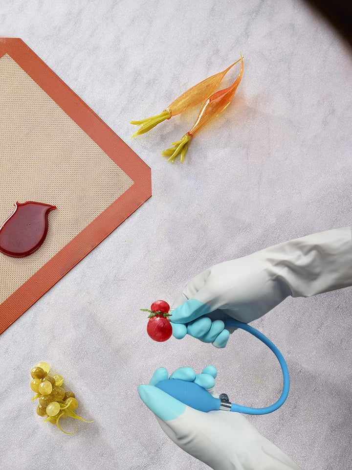 DUEBEL Antihaft-Silikon-Backmatten-Set mit PVC-Handschuhen, Gebäck-Isomalt-Zuckermatte für Bäcker-Ko