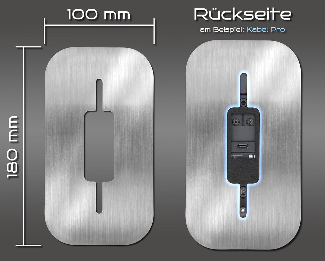 Edelstahl Blende | Zubehör für Ring Videotürklingel/Video Doorbell Wired Plus Kabel & Pro Kabel | Ha