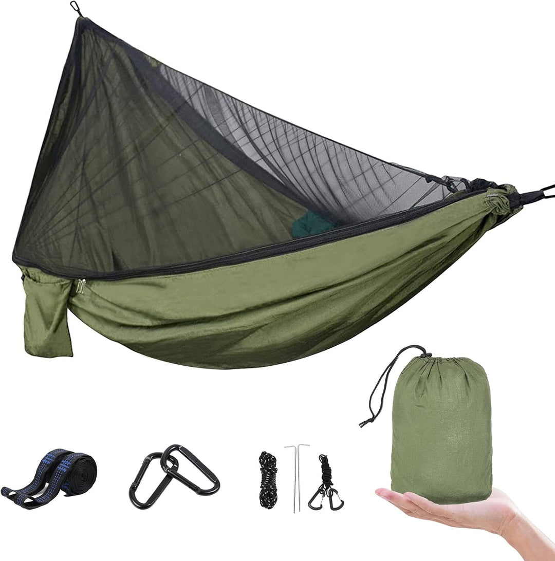 UPhitnis Hängematte Outdoor mit Moskitonetz 600lb Traglast Atmungsaktiv Ultraleicht Fallschirm Nylon
