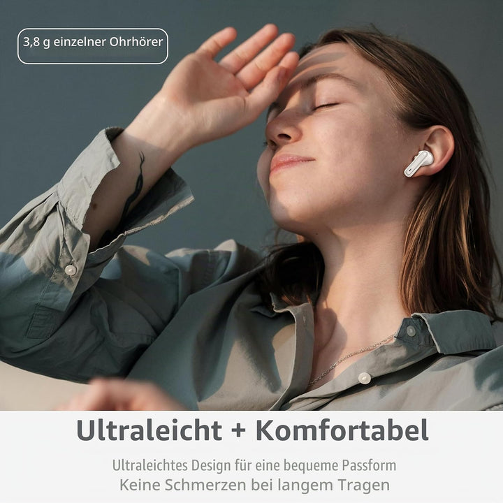 Kabellose Bluetooth Kopfhörer, In Ear Kopfhörer Bluetooth 5.4 mit 4 ENC Noise Cancelling Mics, HiFi