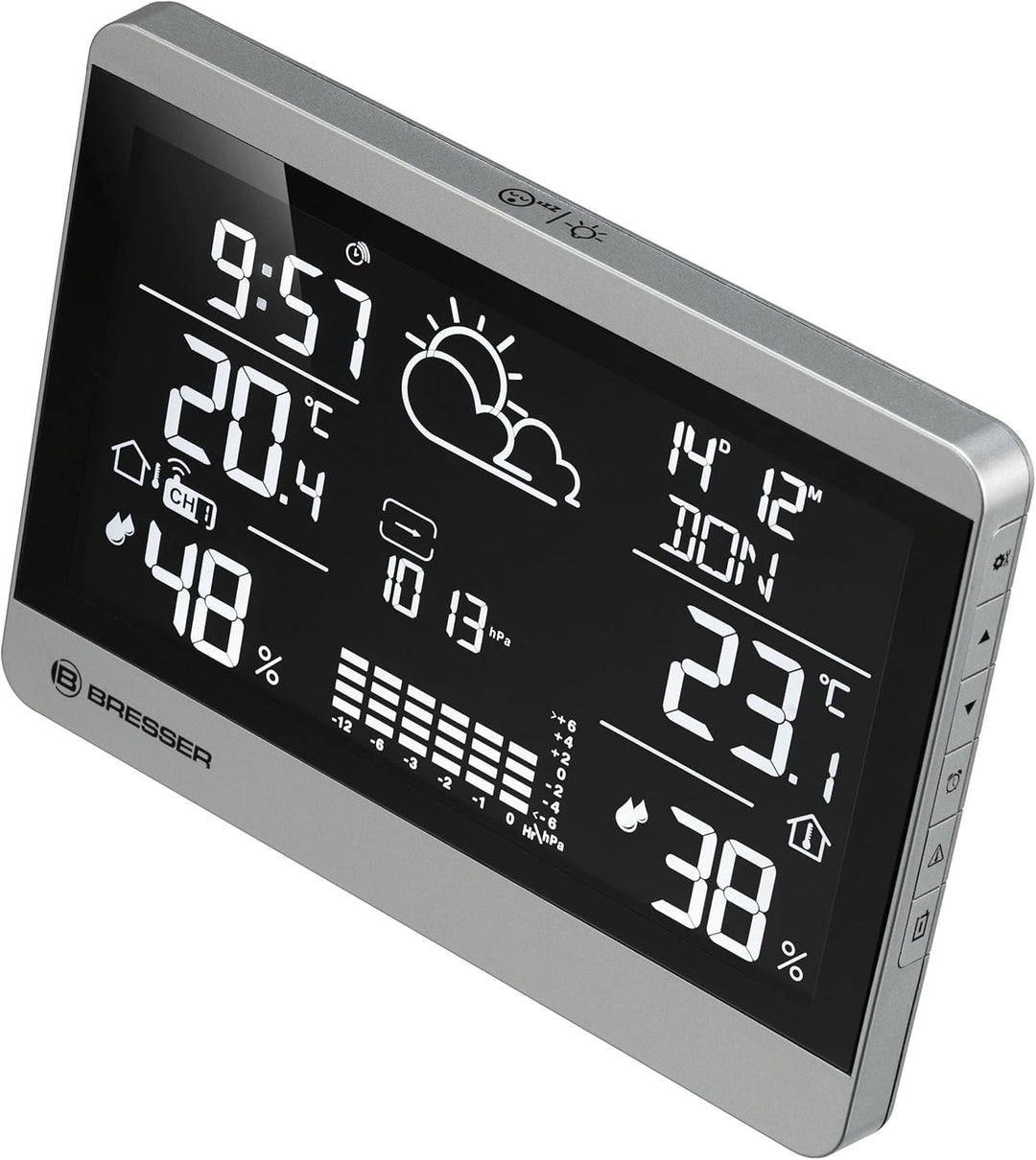 Bresser Funk-Wetterstation ClimateTemp NDH-NEO mit Aussensensor, Temperatur- und Luftfeuchtigkeitsan