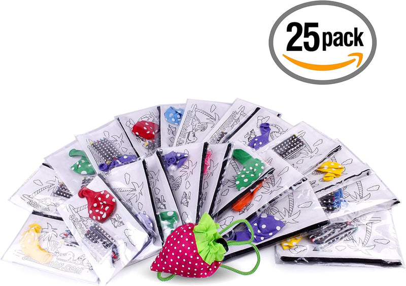 aeioubaby.com 25 Federmäppchen zum Ausmalen + Wiederverwendbare Tasche | 25 einzelne Taschen mit 5 b