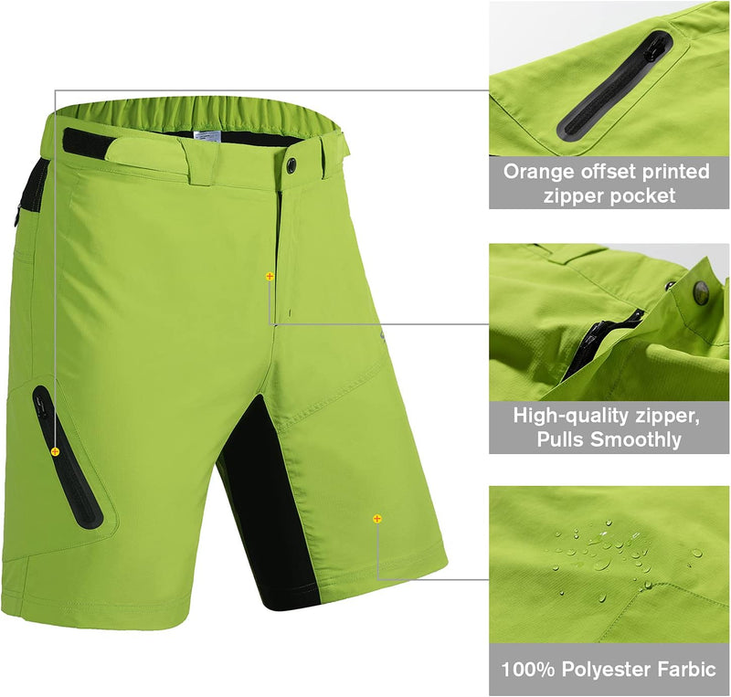Santic Radhose Herren MTB Hose Herren Fahrradhose, Grün