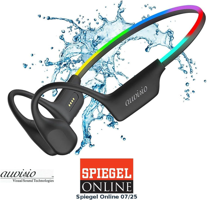 auvisio wasserdichte Knochenschall-Kopfhörer, BT 5.3, 32 GB MP3-Player, IP68