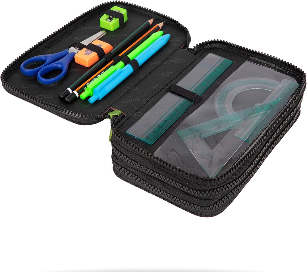 Goldkids Federtasche 3-fache Federmappe Adventure Park Federmäppchen 46-teilig gefüllte Schüleretui