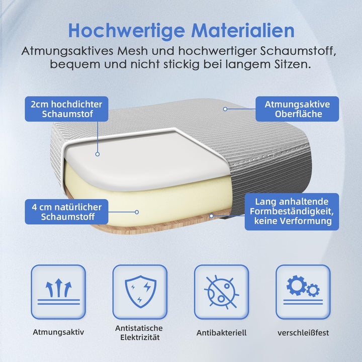 Hinonde Bürostuhl, Ergonomischer Schreibtischstuhl mit Lendenwirbelstütze, Bürostuhl Ergonomisch Tes