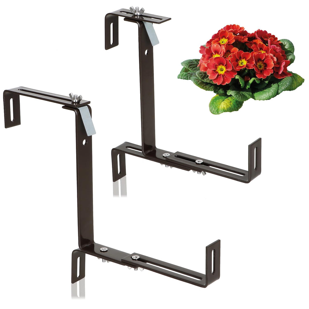 com-four® 2X Premium Blumenkastenhalter für Balkon-Brüstungen und Geländer - Flexible Befestigung au