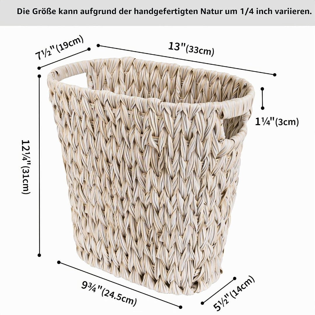GRANNY SAYS Wicker Papierkorb, Geflochtener Mülleimer, Wasserdichter Abfalleimer mit Griffen, Gefloc