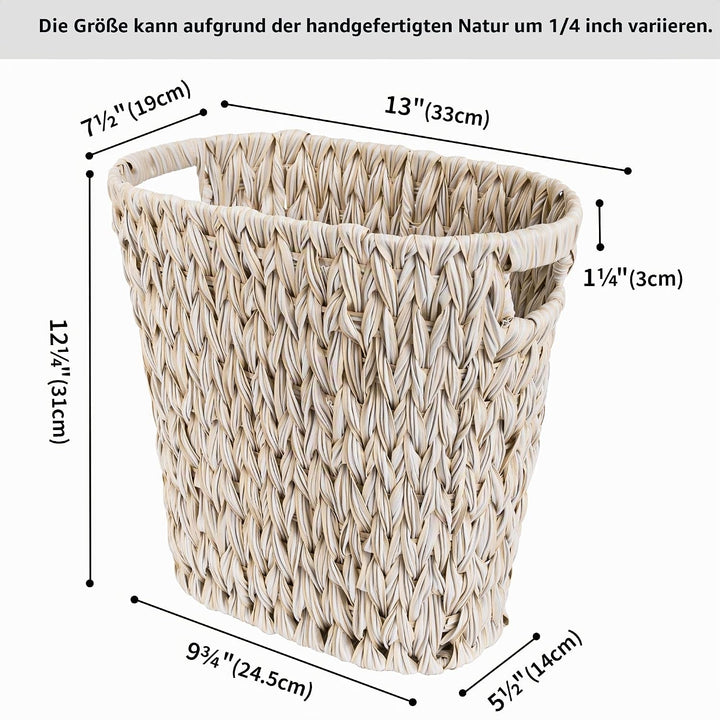 GRANNY SAYS Wicker Papierkorb, Geflochtener Mülleimer, Wasserdichter Abfalleimer mit Griffen, Gefloc