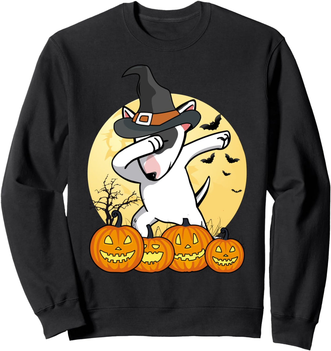 Dabbing Bullterrier Dab Dance Halloween Hund Sweatshirt