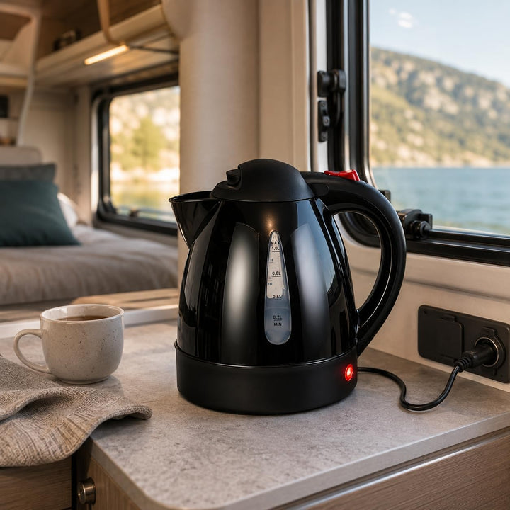Wasserkocher Auto 1L, Tragbare Reise wasserkocher für Auto Camping, Reisekocher mit Zigarettenanzünd