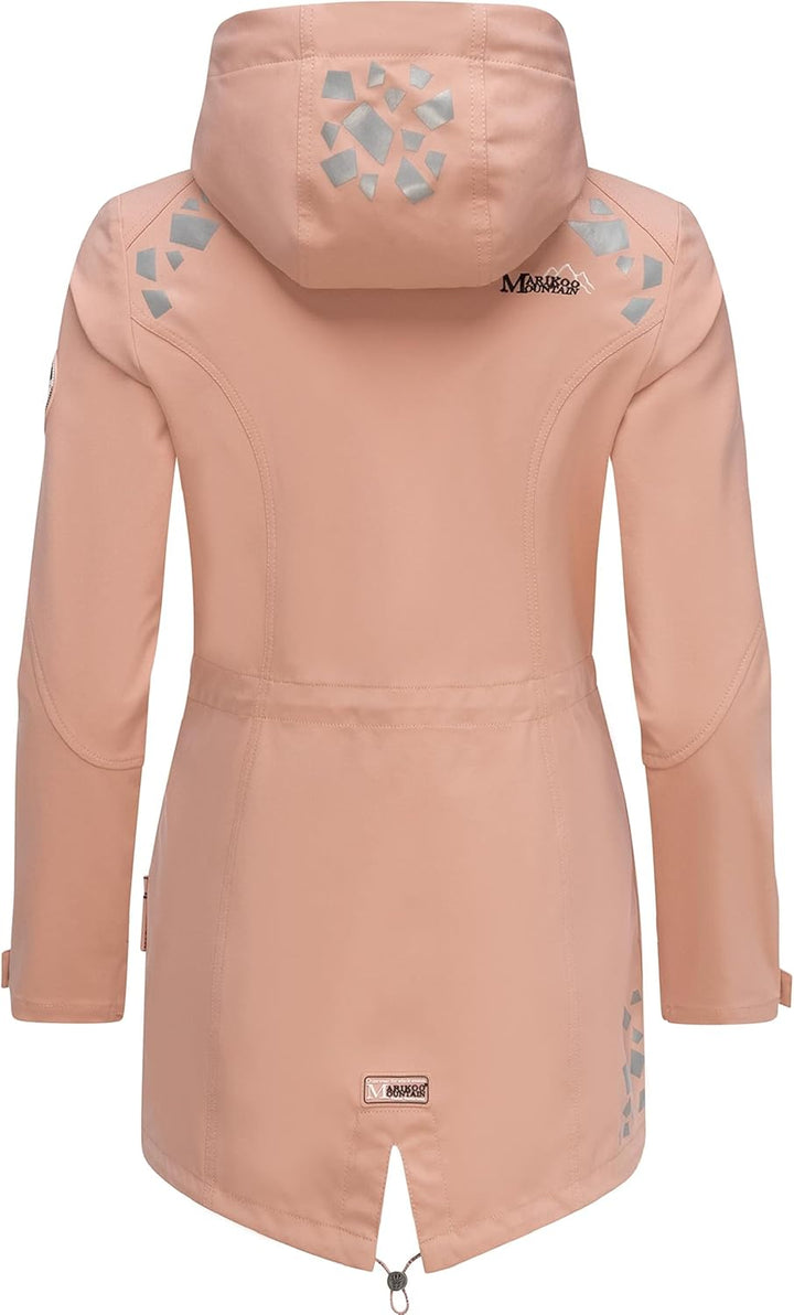 MARIKOO Damen wasserdichter Softshellmantel Softshelljacke Outdoorjacke Übergangsjacke Parka Kapuze