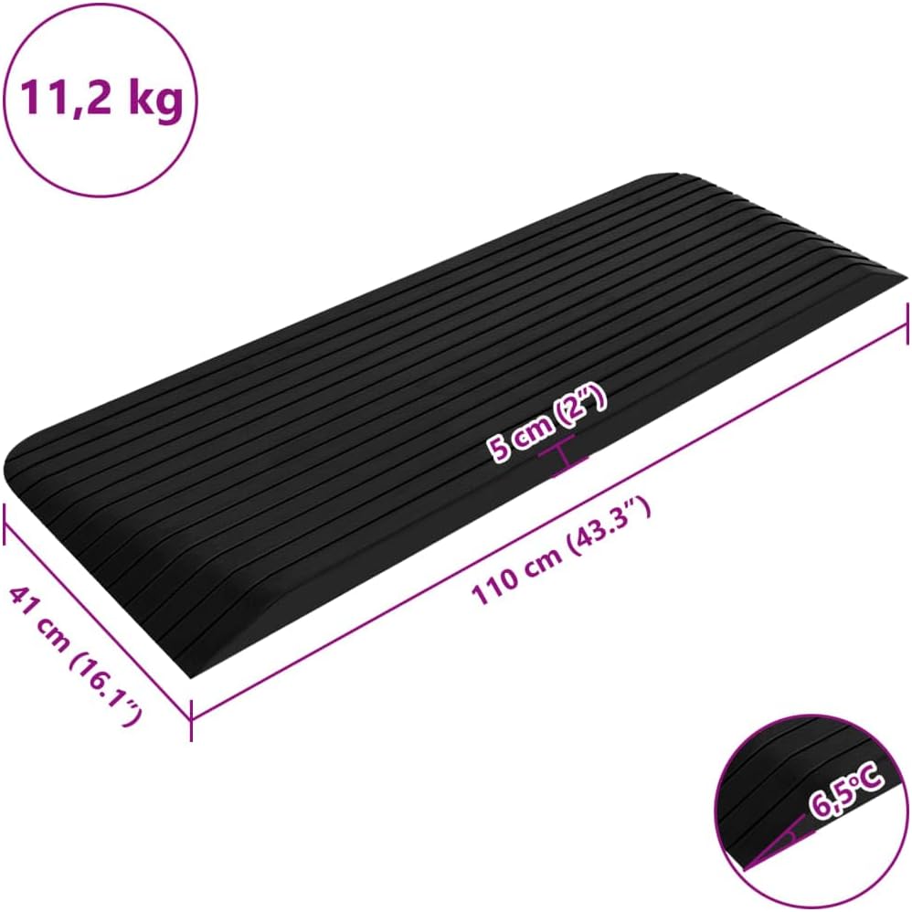 vidaXL 2X Schwellenrampe Türschwellenrampe Motorrad Auto Rollstuhl Rampe Bordsteinrampe Gummirampe A