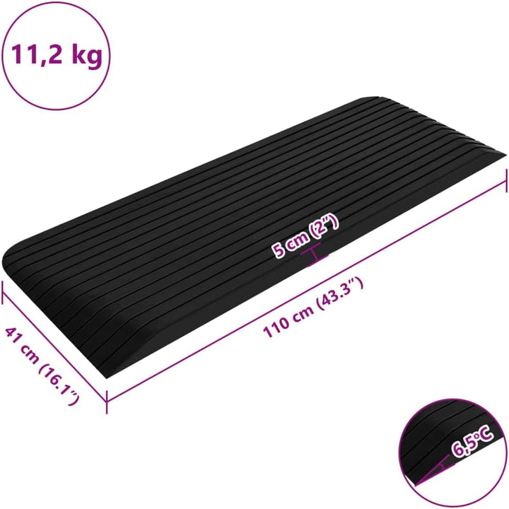 vidaXL 2X Schwellenrampe Türschwellenrampe Motorrad Auto Rollstuhl Rampe Bordsteinrampe Gummirampe A