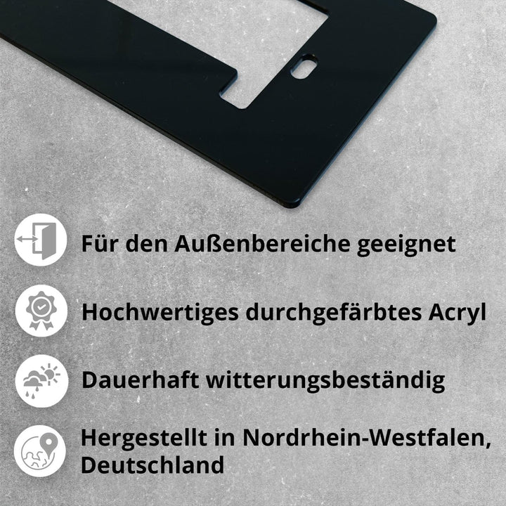 iSecur Blende passend für Eufy Akku-Videotürklingel aus Acryl schwarz I Video-Doorbell I Klingelschi