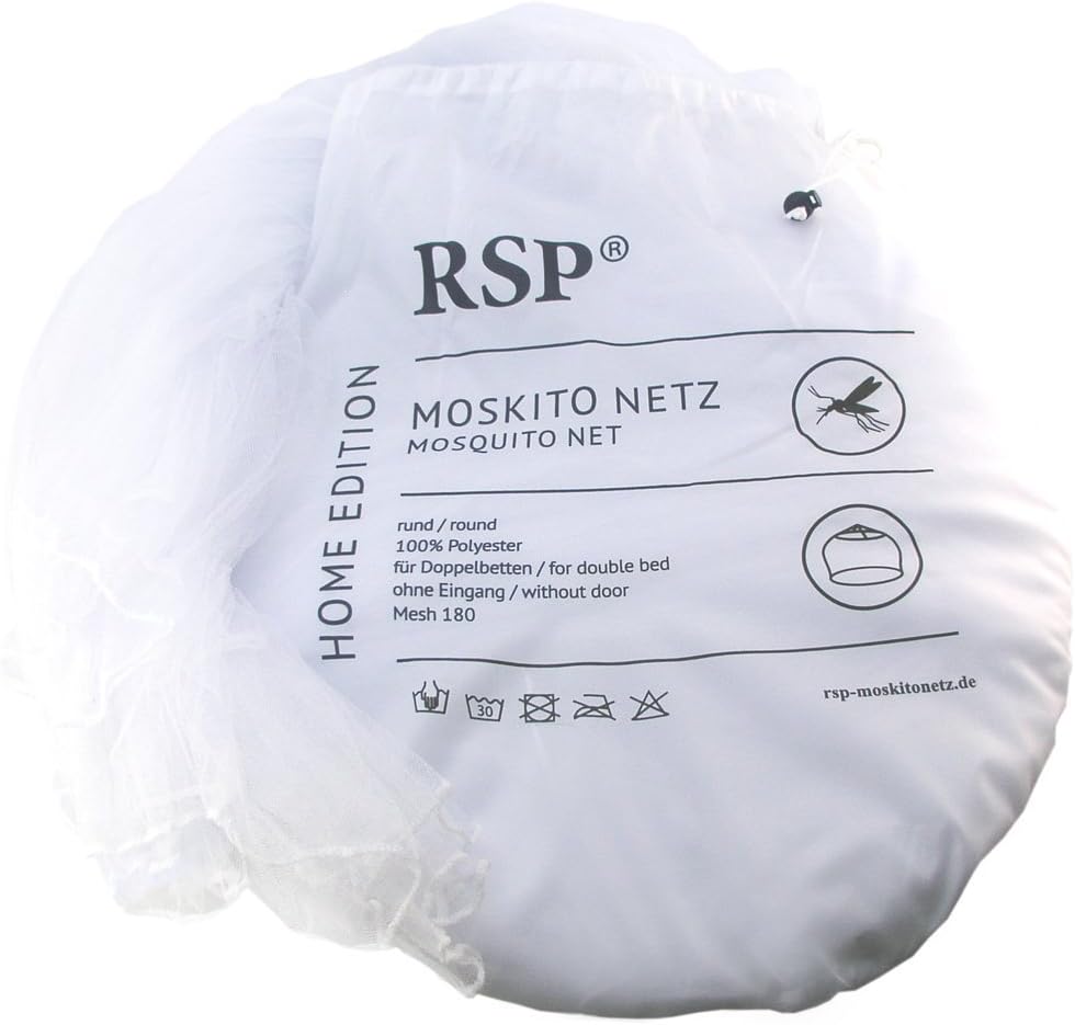 RSP® Moskitonetz Home für Doppelbetten mit extra grossem Spannring für Zuhause Einheitsgrösse