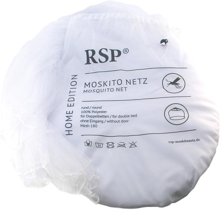 RSP® Moskitonetz Home für Doppelbetten mit extra grossem Spannring für Zuhause Einheitsgrösse