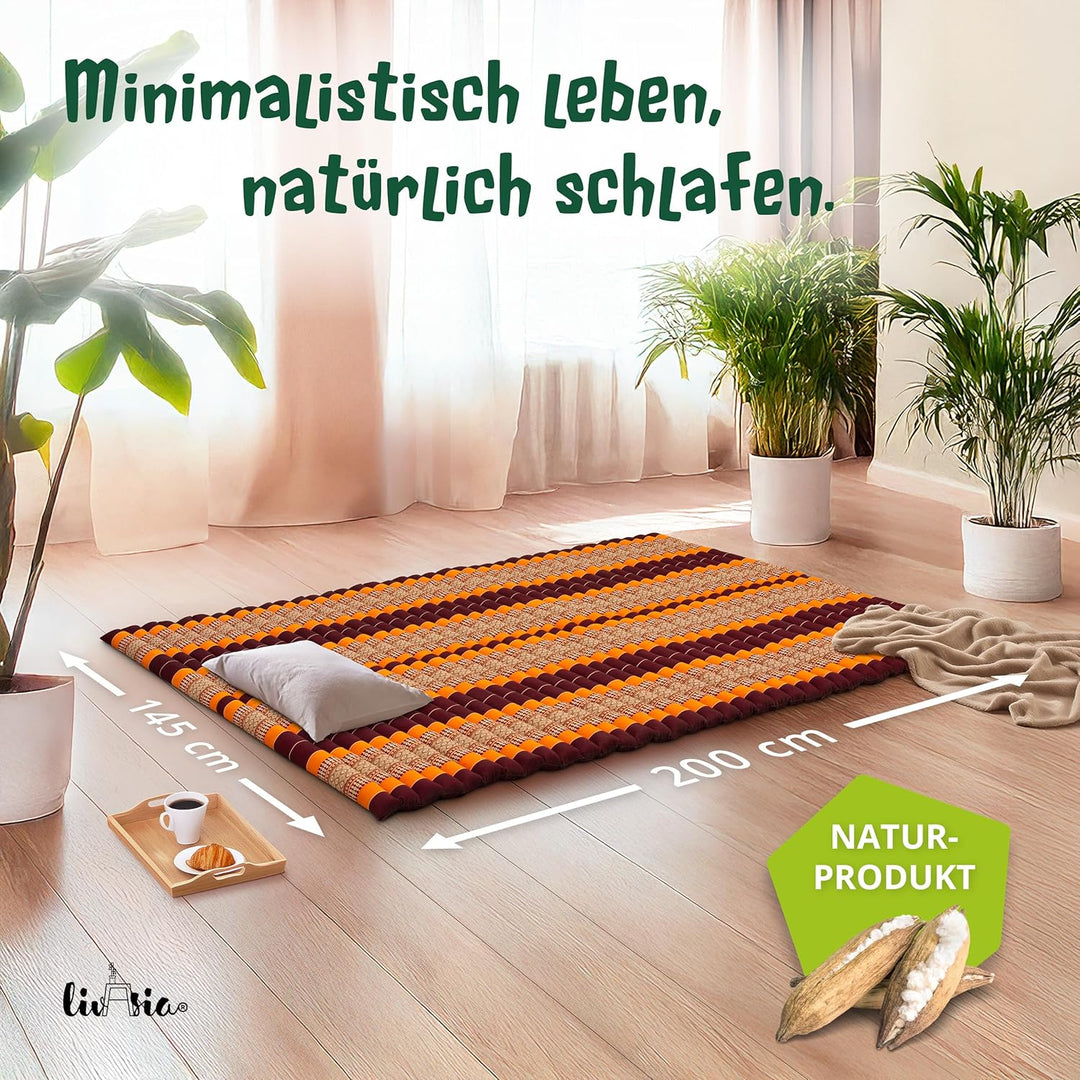 livasia Rollmatte Rollmatratze L-200x110x4,5cm, Gästebett Gästematratze 1 Person, Reisebett Kofferra