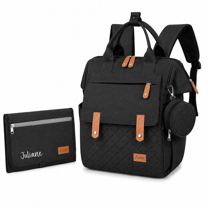 Wickelrucksack mit personalisierter Wickeltunterlage, Wickeltasche Baby gross, Babyrucksack für unte