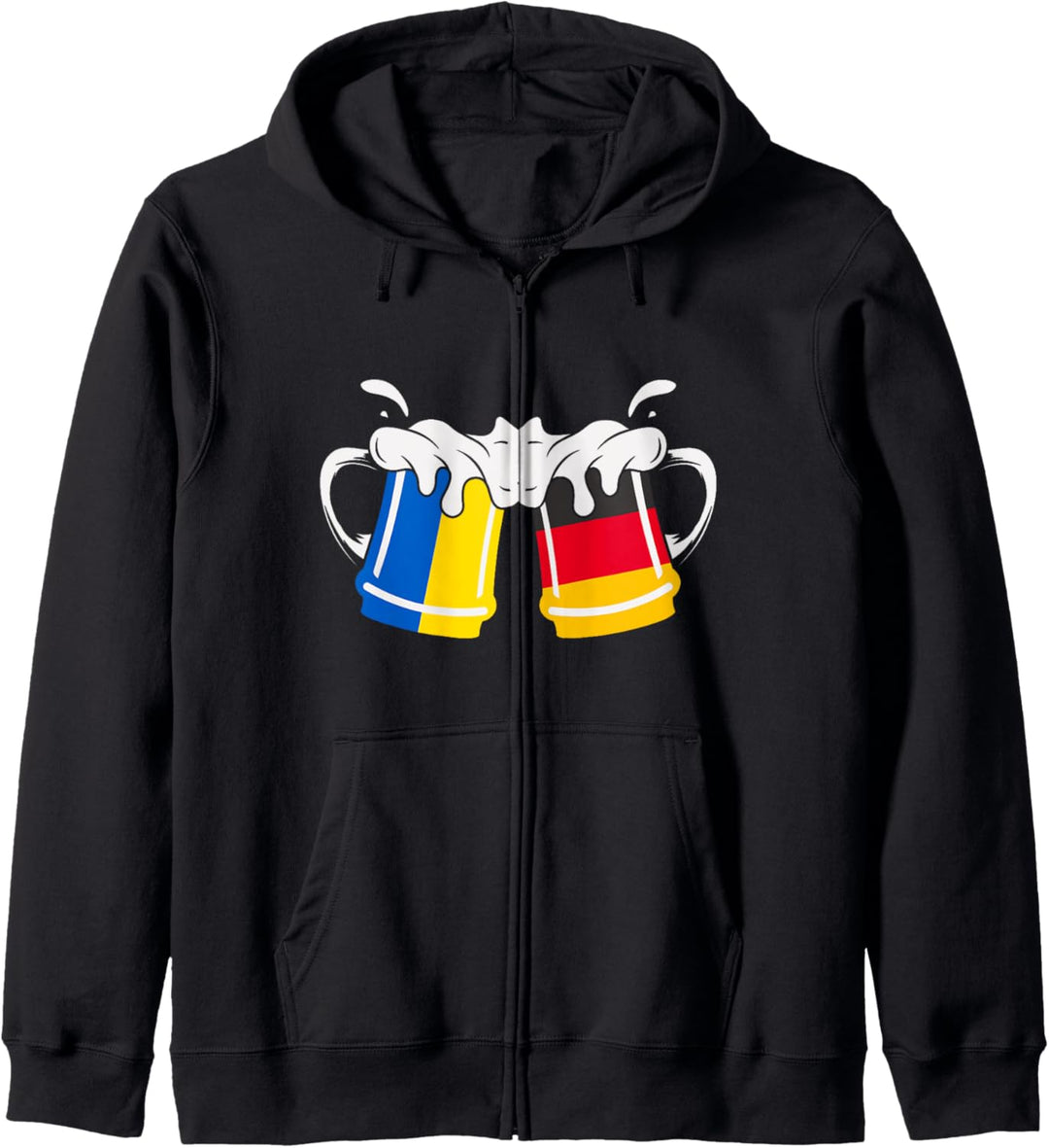 Ukraine Deutschland Flagge Bierkrug Bier Kapuzenjacke