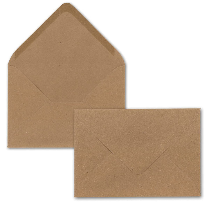 Briefumschläge in Sandbraun (braun)- 150 Stück - DIN C5 Kuverts 22,0 x 15,4 cm - Kraftpapier - Nassk