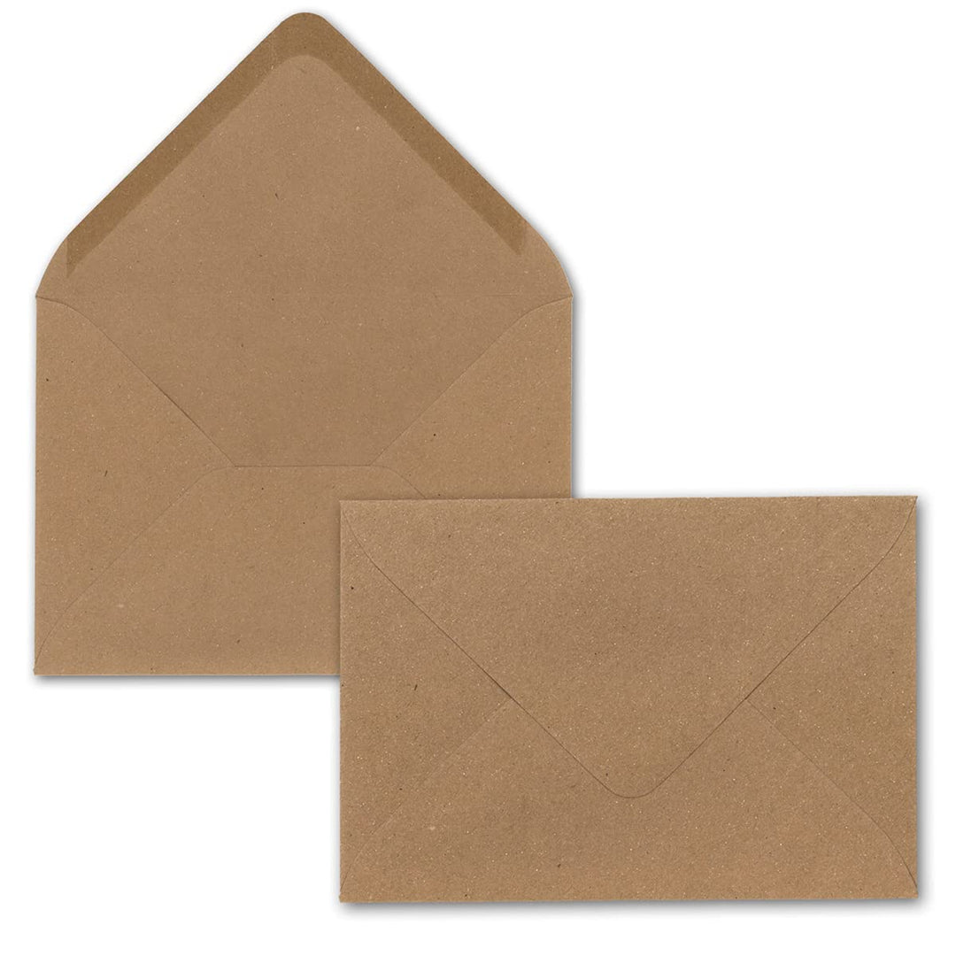 Briefumschläge in Sandbraun (braun)- 100 Stück - DIN C5 Kuverts 22,0 x 15,4 cm - Kraftpapier - Nassk